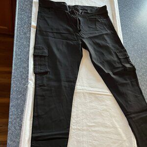 Womens Black Stretch Tapered Pants Size 3XL - unbranded